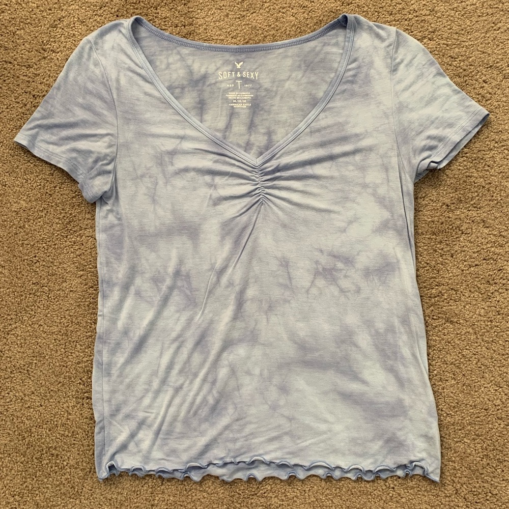 soft and sexy lettuce edge, v-neck